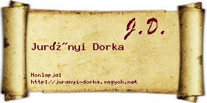 Jurányi Dorka névjegykártya